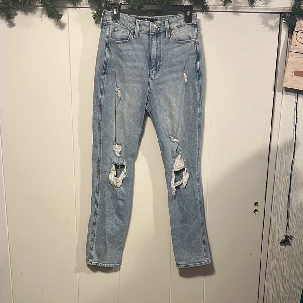 Distressed Light Blue Denim Jeans